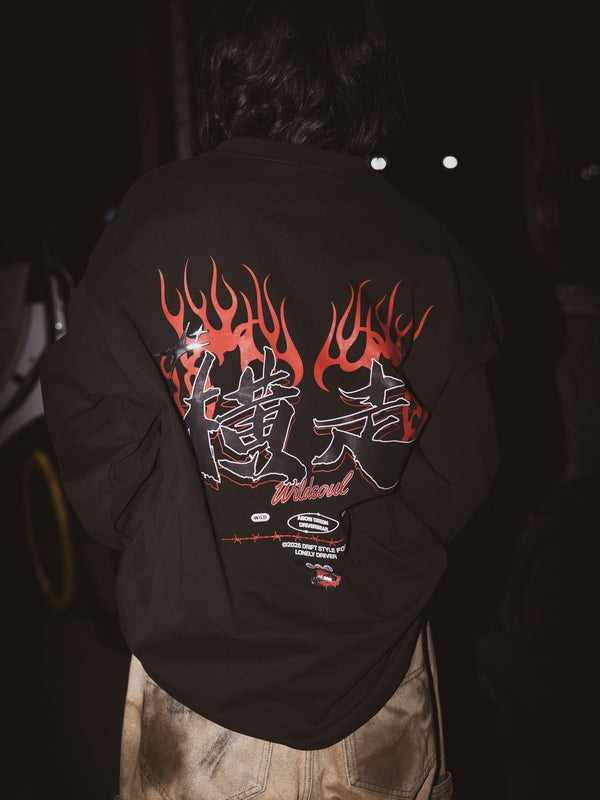 WILDSOUL “Drift King” 320gsm Heavyweight Cotton Long Sleeve Tee